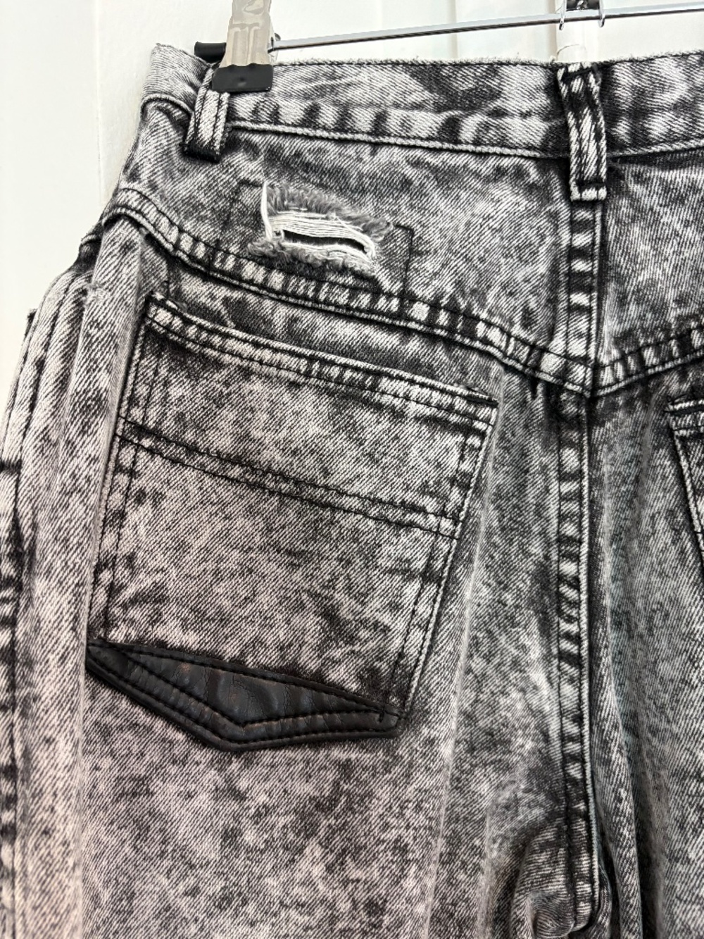 Vintage 80s Stefano International Acid Wash Distressed Jeans Shadow Patch 7/8